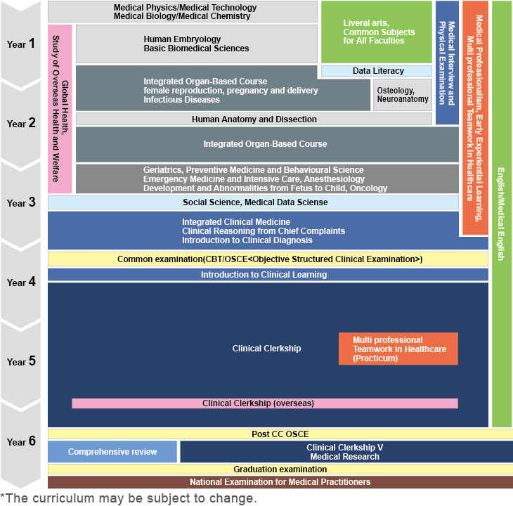 Outline of the six-year course of study